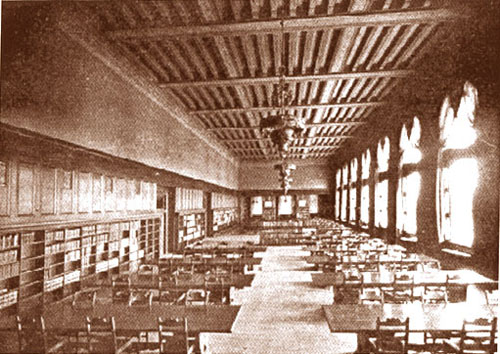 Upstairs Reading Room in the new University Library in the late 1920s.