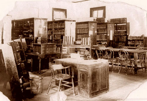 The original library in Old Main.